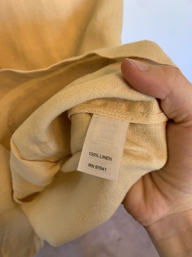 buttercup yellow J. Jill 100% linen jacket ruffle pockets womens size S - Picture 6 of 10