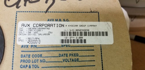 AVX SR30 SR 1uF Keramik Mehrschichtkondensator 50 VDC + 85 GradC Z5U Radial 1500 Stck. - Bild 3 von 4