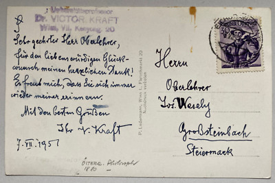 Dr Victor Kraft - Art - Original Autograph - Size 14x9cm