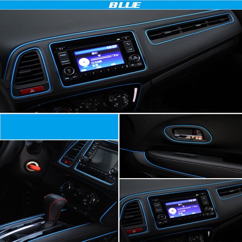 32ft 10M Blue Car Interior Edge Gap Line Moulding Trim Molding Strip Auto Decora - Picture 4 of 8