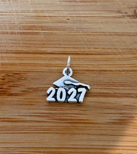 Sterling Silver 14x12mm Birth Anniversary Wedding Graduation 2027 Year Charm