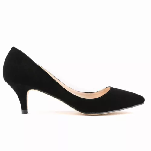 Scarpe da ufficio chic da donna tacco medio basso tacco slip on décolleté scarpe da lavoro taglia - Foto 21 di 49