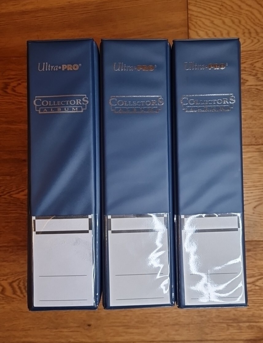 3x Ultra Pro Collectors Album DRing Binders (9 Pocket) Blue Used