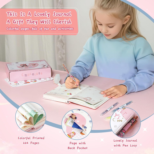 Cute Journal Kit for Girls Cute Stuff, Birthday Gifts for Teen Girls, Kawaii Jou - Picture 4 of 14