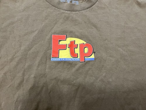 FTP Brown “Coger La Poblacion” Shirt Brown/Beige Mens Large - Picture 2 of 6
