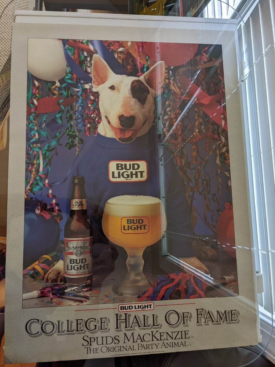 Vintage Bud Light Spuds Mackenzie Poster FREE TO PARTY + Original