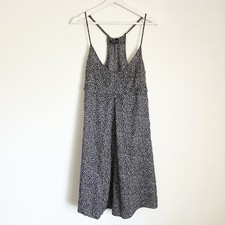 Balenciaga Sleeveless Strap Empire Silk Dress Round Neck Blue Cream Sz 40 US 10