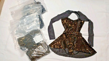 1 Weissman Black Gold Sequin Dance Costume Halter Dress Adult Competition NEW
