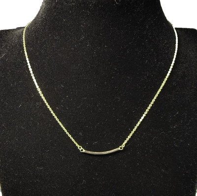 LOFT Gold Tone Curved Bar Necklace Adjustable 14 16 Inch