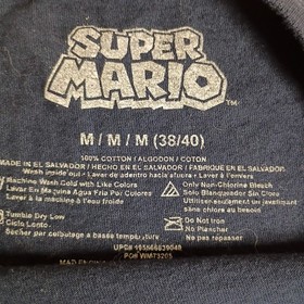 NES Super Mario Bros Youth Short Sleeve Sz M T Shirt Blue Pre Owned.