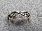 GRANDMA GRABE'S BEAUTIFUL VINTAGE 925 STERLING SILVER OPEN BACK 1.3G RING SIZE 4