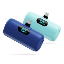 2 Pack Mini USB C Power Bank 5000mAh for iPhone 17/16/15 Samsung Android
