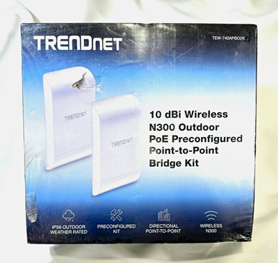 TRENDnet TEW-740APBO2K N300 Outdoor PoE Point-to-Point Bridge Kit 2-Pack