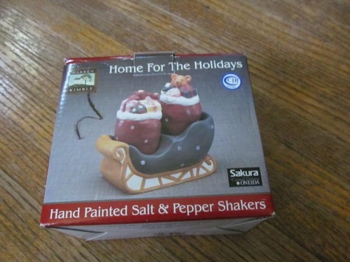 Warren Kimble Christmas "Home for the Holidays" Salt & Pepper Shakers Sleigh❤️ - Picture 2 of 6