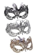 3 Pieces Women Masquerade Mask, Classic Vintage Venetian Mask Black Silver Gold