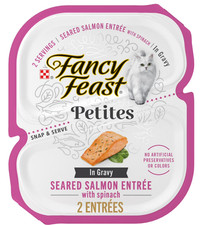  12 pack Purina Fancy Feast Petites Seared Salmon Entree With Spinach in Gravy