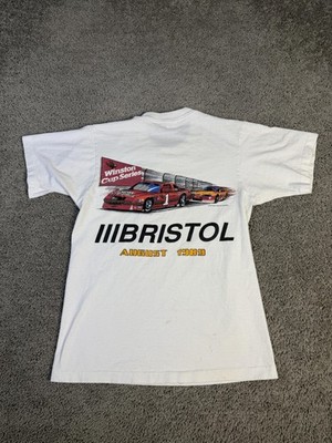 Vintage 1989 Winston Cup Shirt Mens M White NASCAR Racing Bristol Speedway 80s