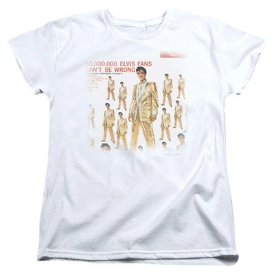 Elvis Presley 50 Million Fans Womens T Shirt White Officially Licensed