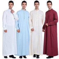 Morocco Rope Long Muslim Dress Saudi Arab Dubai Thobe Abaya for Men Clothes