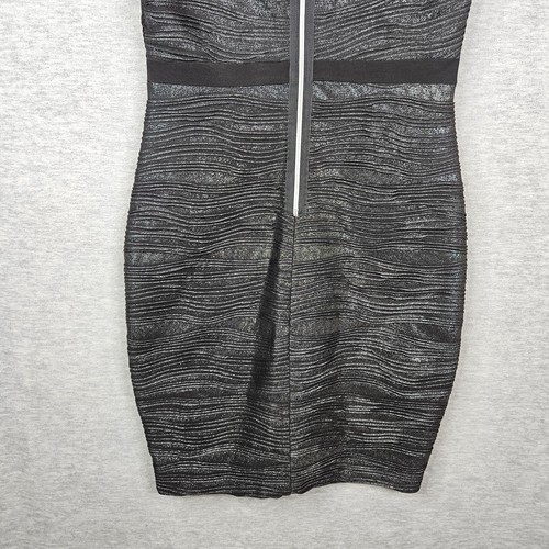 Jax Women's Black Metallic Sheath V-Neck Sleeveless Lined Zipper Dress Size 12 - Picture 4 of 12