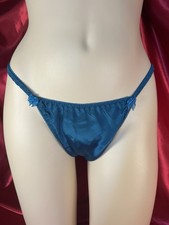 " Just Like Joe Boxer" TEAL Satin String Bikini Panties US Size 6 Asian Size 8 