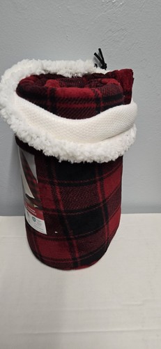 New Sunbeam Microplush Sherpa Heated Throw 50x60, red Plaid - Picture 6 of 6