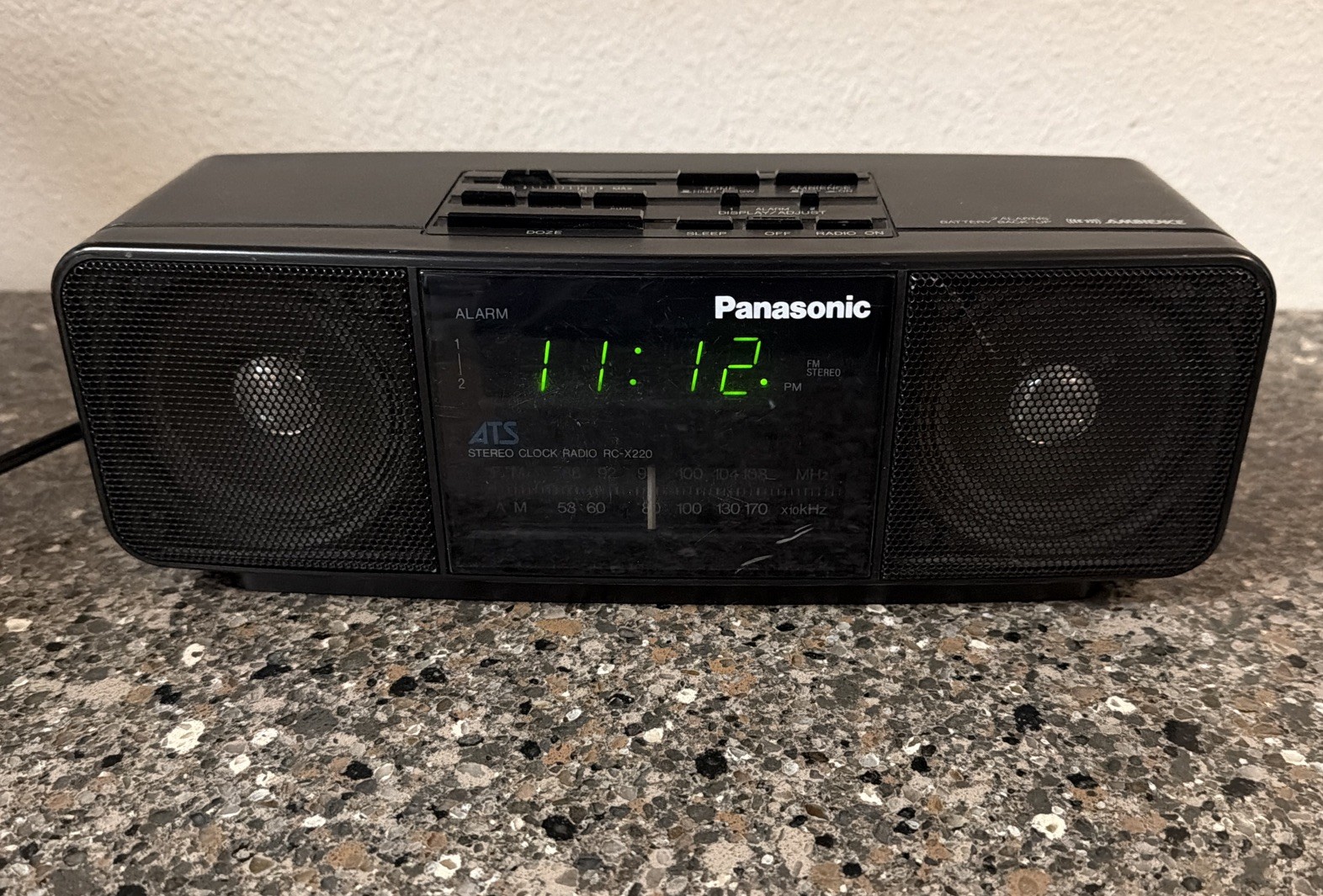Vintage Panasonic Stereo AM/FM Clock Radio RC-X220 Black Nostalgia Tested Works
