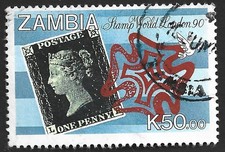 Zambia #489 1990 Penny Black 50k used