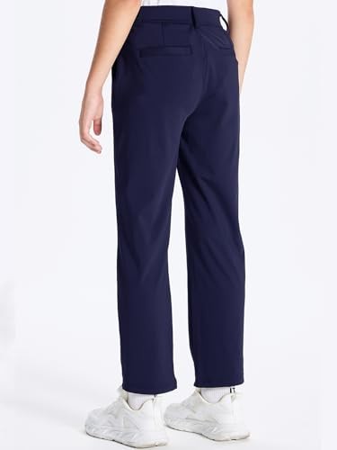 Youth Boys Golf Pants Stretch Flat Front Dress Athletic Casual Small Navy - Picture 4 of 7