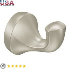 Transitional Brushed Nickel Bathroom Robe Hook Easy Installation Curved Design