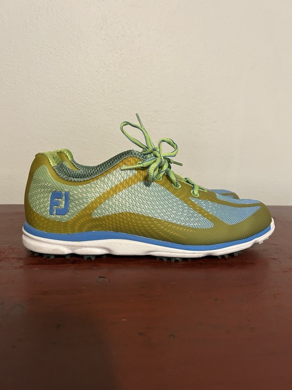 FootJoy FJ Golf Shoes Empower Women's Size 7 Blue Green Knit Spikeless 98001