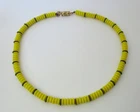 Vintage Lemon-Yellow Milk Glass Bead Necklace Les Bernard