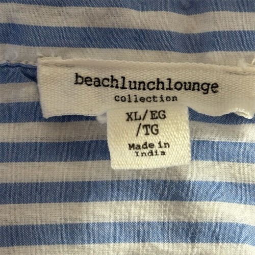 beach lunch lounge Women's XL Blue Striped Long Sleeve Tunic Dress Casual - Picture 7 of 7
