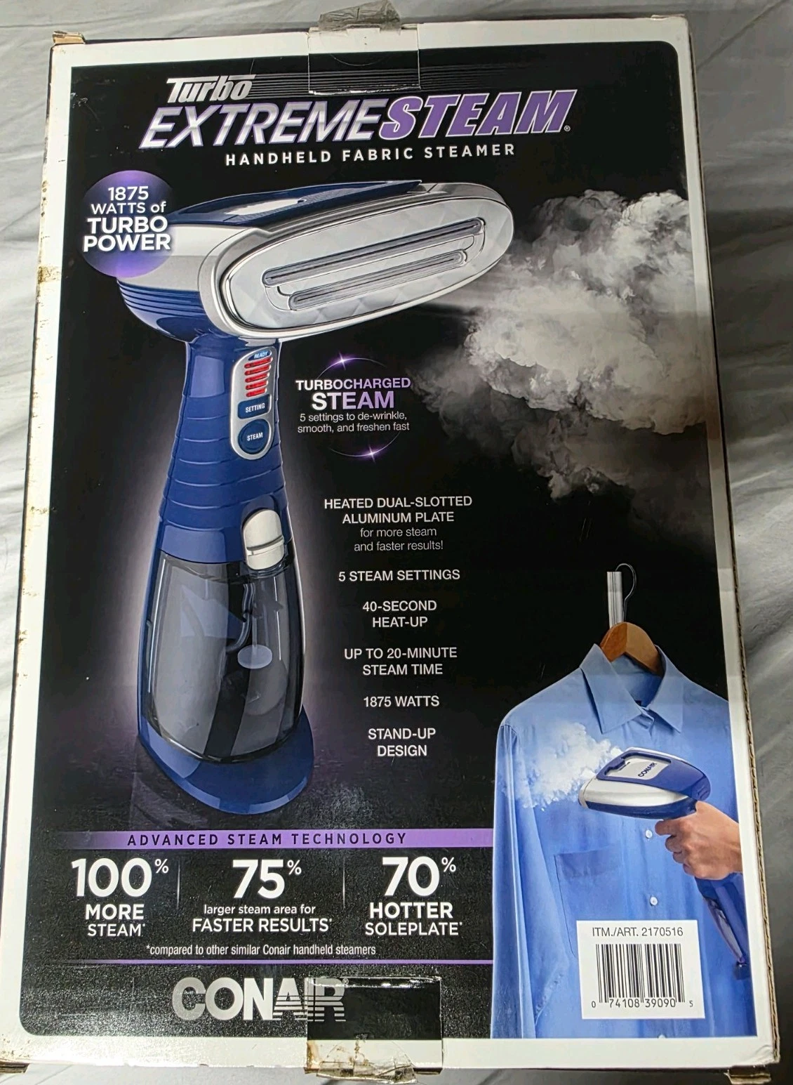 Conair Handheld Garment Steamer- Clothes Turbo ExtremeSteam 1875W Portable NEW
Opens in a new window