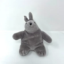 The Manhattan Toy Company 1997 6 in. Gray Bunny Pudgie Bean Vintage Plushie