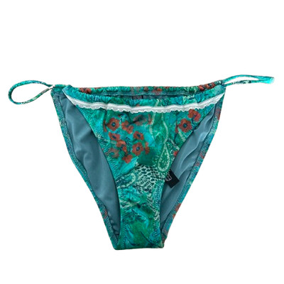 Urban-Outfitters Bikinihose Damen Grün Größe UK 10 M Rot Blumenmuster Neu ohne Etikett