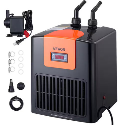1 Piece 52 Gal., 1/10 HP, Quiet Compressor, Fast Cooling for Hydroponics Aquariu