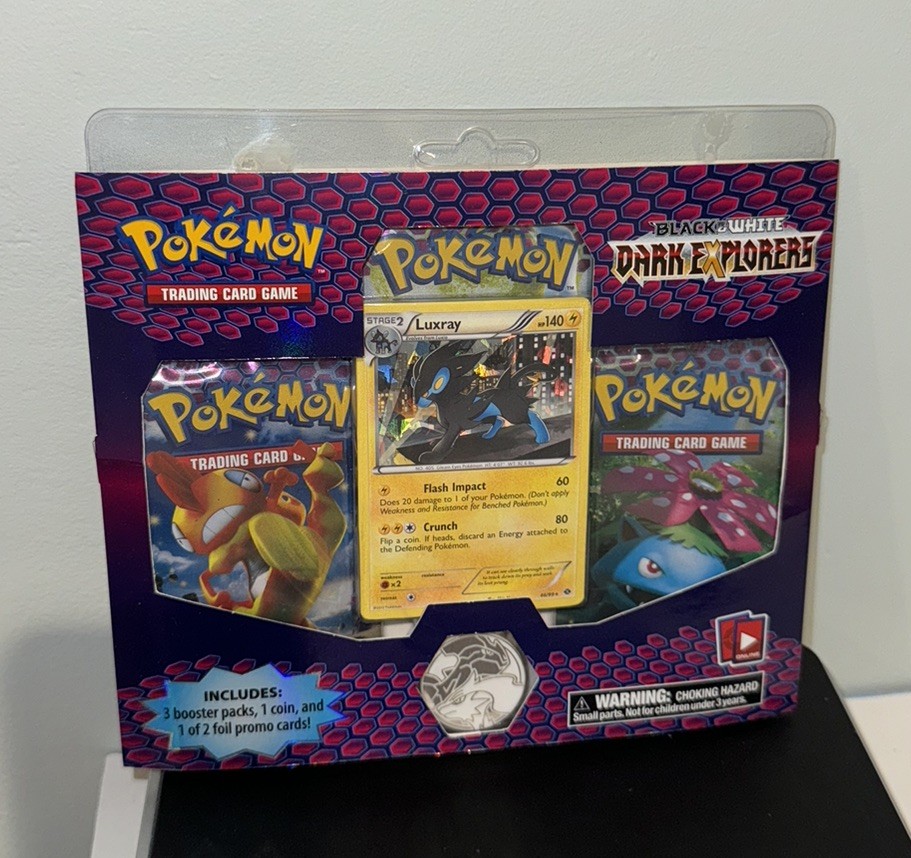Pokemon Black and White Dark Explorers 3 Pack Blister Pack, Luxray, Sealed