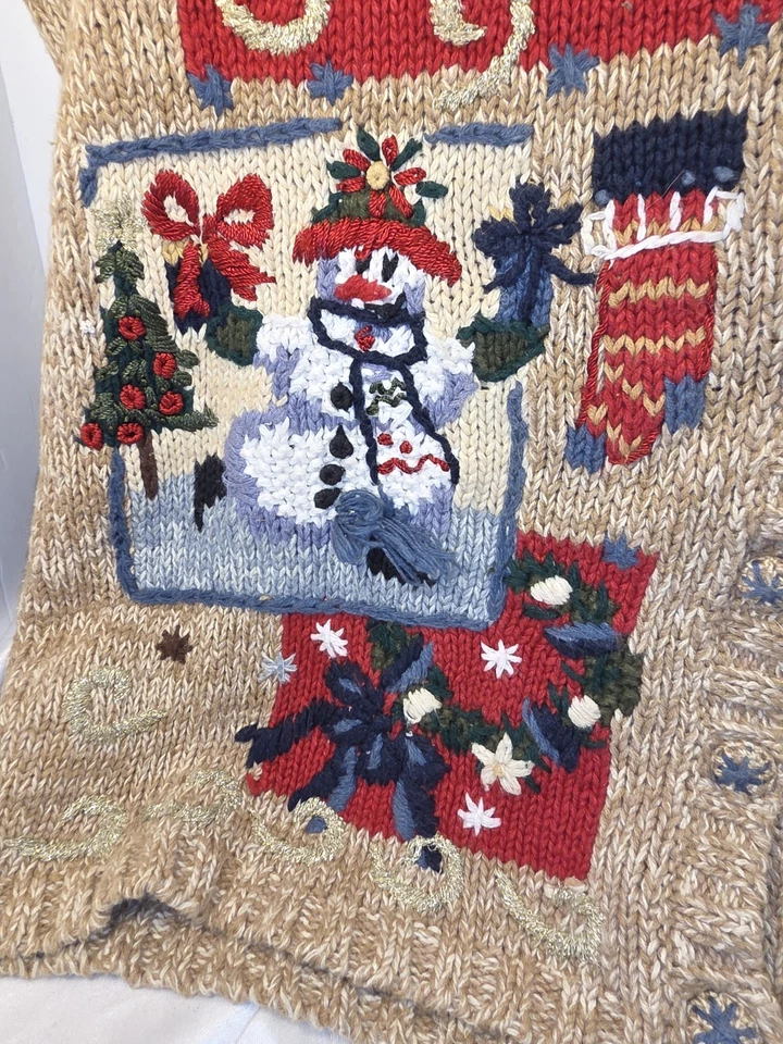 Chaleco Suéter Feo Navidad Coleccionables Reliquia De Colección Talla Grande 19" P To P  Foto 3 de 4