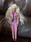 Vintage Mattel Glitter Beach Barbie Doll In Paint N Dazzle Outfit