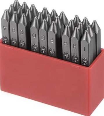 Beschaffungskarte Buchstabenstempel Set Stahlstanze 1 mm A-Z + Ampersand 27 Teile