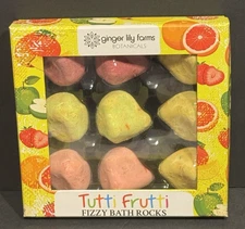 Ginger Lily Farms Botanical Tutti Frutti Fizzy Bath Rocks Gift Set, 9pc