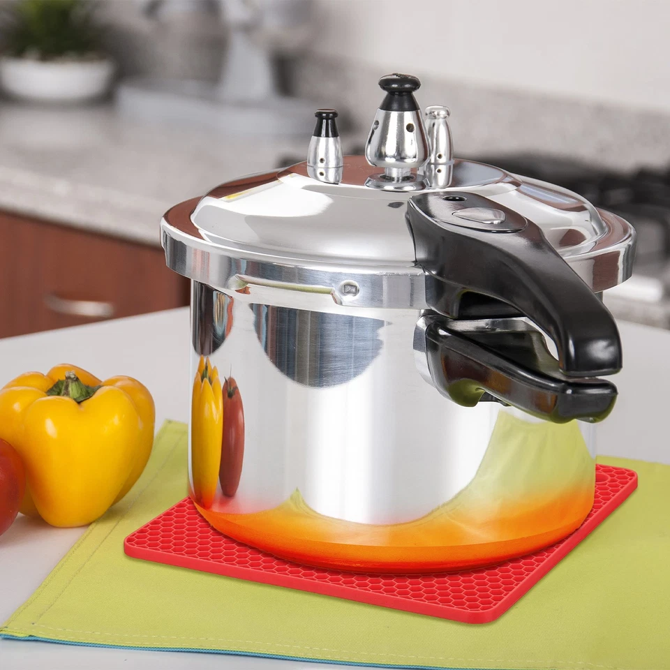 8 Pcs Silicone Trivets for Hot Dishes, 7.1"x7.1" Square Pot Holders Light Grey - Image 3 of 4