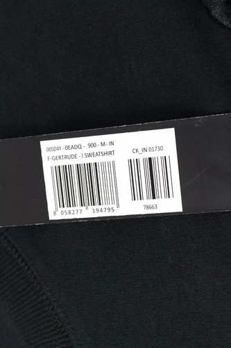 DIESEL F-Gertrude Women's Pullover Sweatshirt M Black Stretch Cotton Logo Top - Picture 5 of 8