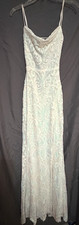Windsor Sequin Maxi Dress Women XS White Iridescent Lace Up Formal Prom HOCO 