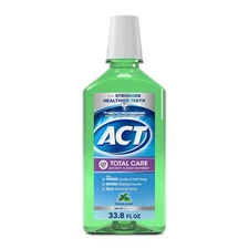 ACT Total Care Zero Alcohol Anticavity Fluoride Mouthwash 33.8 fl. oz. Fresh... 