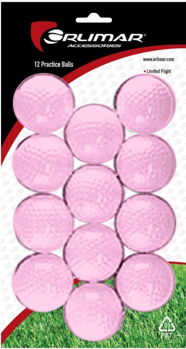 Balls, Limited Flight Plastic Golf Balls Pink Solid