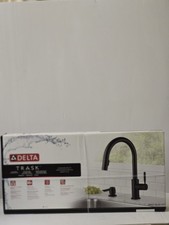 DELTA Trask 19933-BLSD-DST Kitchen Faucet w/ Soap Dispenser - Matte Black