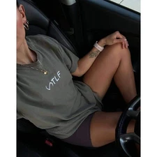 TLF Apparel Take Life Further Graphic T Shirt Olive Green Womens Medium