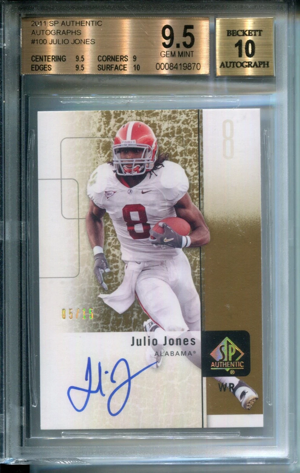 Julio Jones SP Authentic #100 Autograph